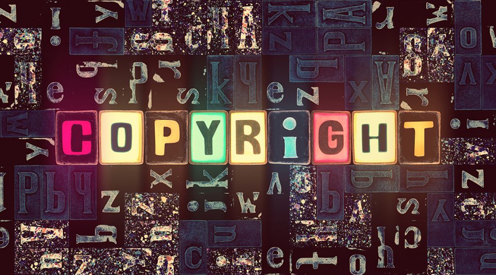 Copyright in bunten Lettern