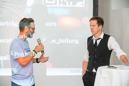 Thomas Zenz, Obmann der FG Werbung & Marktkommunikation, Michael Katzelberger, 3LIOt.ai